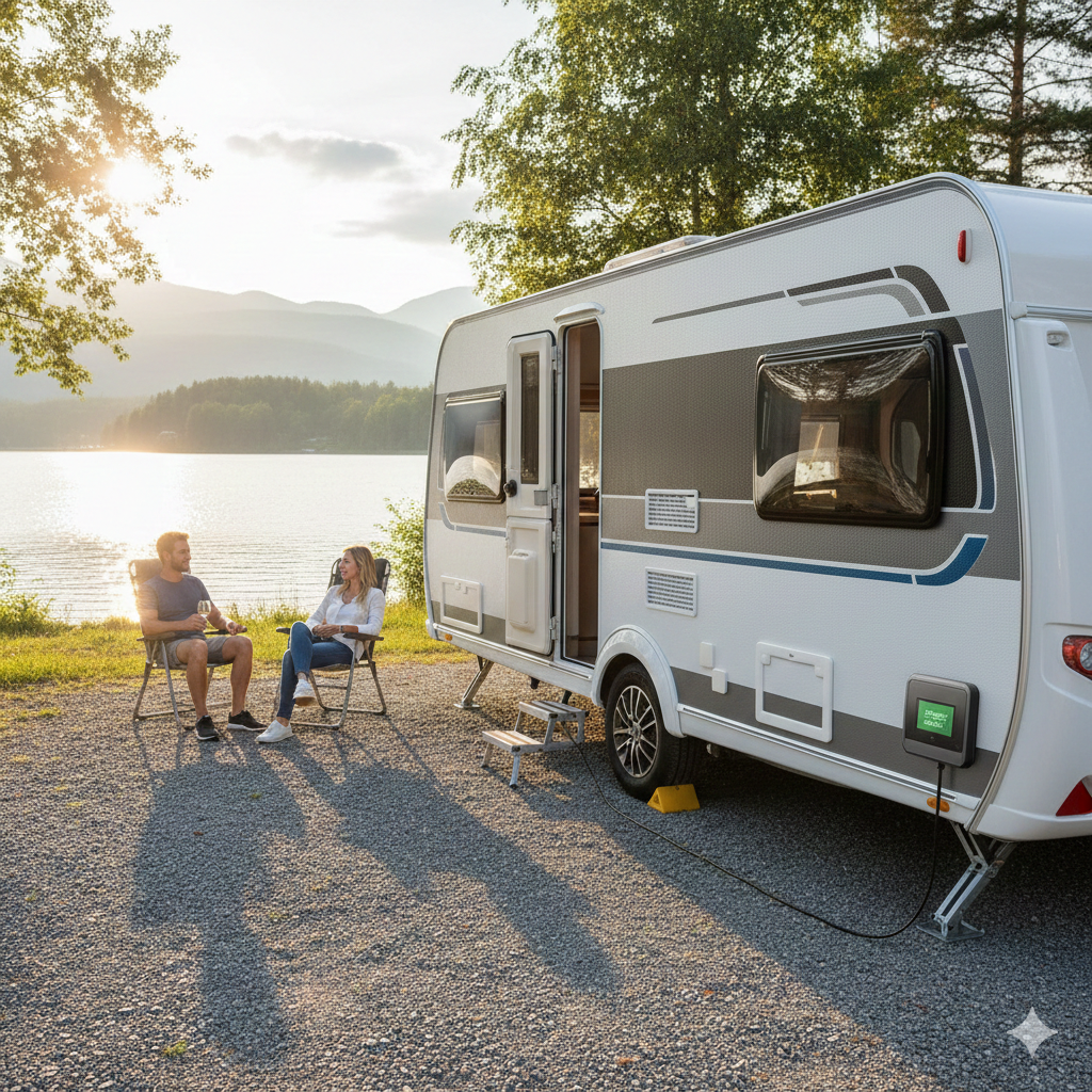 Zo zet u uw camper of caravan waterpas